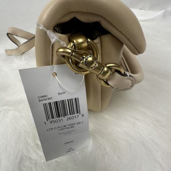 Coach Pillow Tabby Shoulder/Crossbody Bag 18 In Nappa Leather/Ivory C3880 NWT - Picture 5 of 8